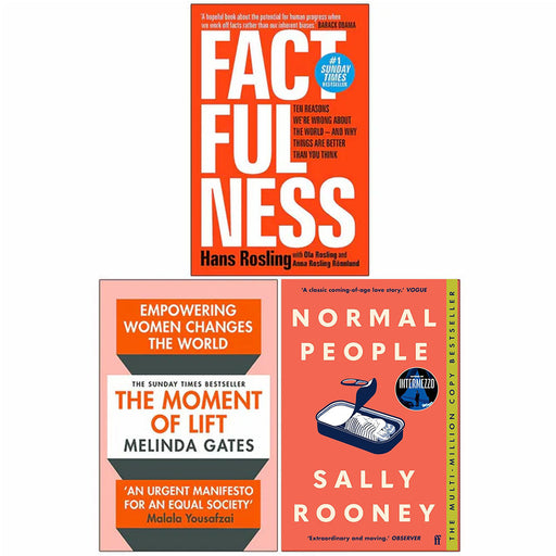 Factfulness, The Moment of Lift, Normal People 3 Books Collection Set By  Anna Rosling Rönnlund Hans Rosling - The Book Bundle