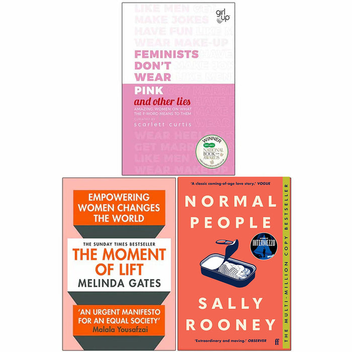 Feminists Don't Wear Pink and Other Llies, The Moment of Lift, Normal People 3 Books Collection Set By  Scarlett Curtis - The Book Bundle