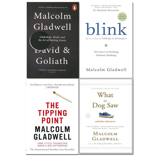 Malcolm Gladwell Collection 4 Books Set (David and Goliath, Blink, The Tipping Point, What the Dog Saw) - The Book Bundle