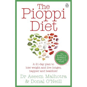 Set of two non-fiction diet books by Donal O'Neill and Michael Mosley, with a gift journal, featuring healthy eating and gut health tips.