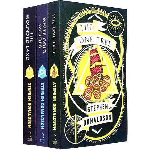 Stephen Donaldson Second Chronicles of Thomas Covenant Series Collection 3 Books Set (The One Tree, White Gold Wielder, The Wounded Land) - The Book Bundle