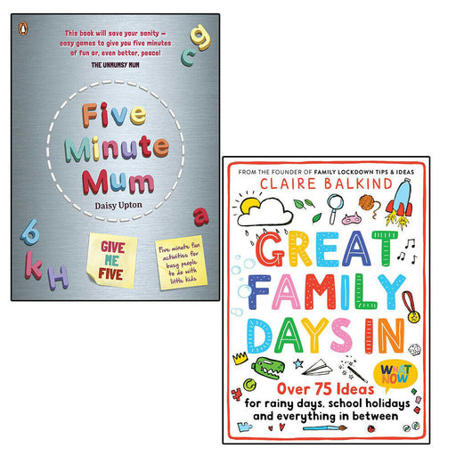 Five Minute Mum & Great Family Days In 2 Books Collection Set Indoor Games NEW - The Book Bundle