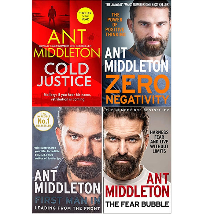Ant Middleton 4 Books Collection Set (Cold Justice, Zero Negativity, First Man In, The Fear Bubble) - The Book Bundle