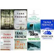 Dublin Murder Squad Series 7 Books set by Tana French, including The Searcher, Hodder Paperbacks, with book spines displayed.