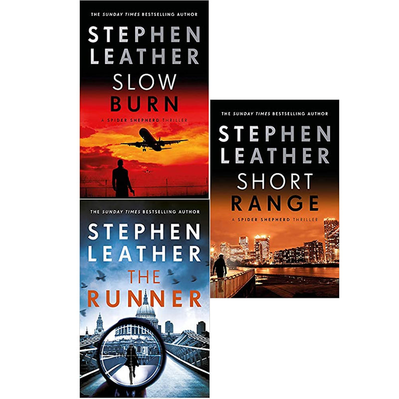 The Spider Shepherd Thrillers By Stephen Leather 3 Books Set (Slow Burn, The Runner, Short Range) - The Book Bundle