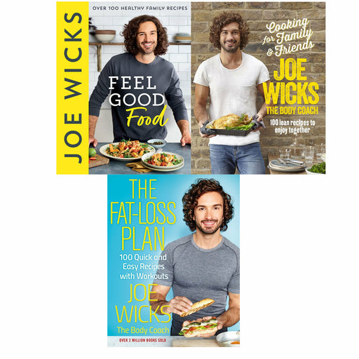Joe Wicks 3 Books Set (Feel Good Food, Cooking for Family and Friends, The Fat-Loss Plan) - The Book Bundle