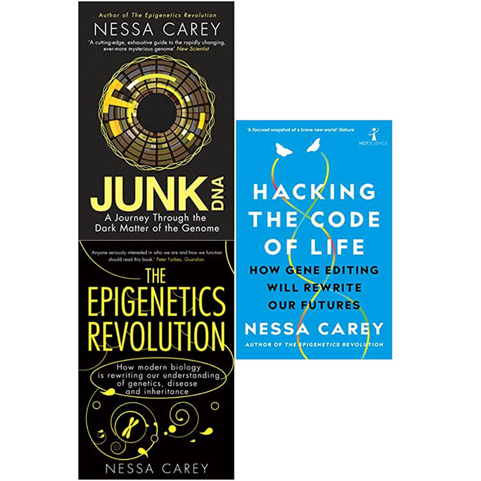 Nessa Carey 3 Books Collection Set (Junk DNA,The Epigenetics Revolution,Hacking the Code of Life) - The Book Bundle