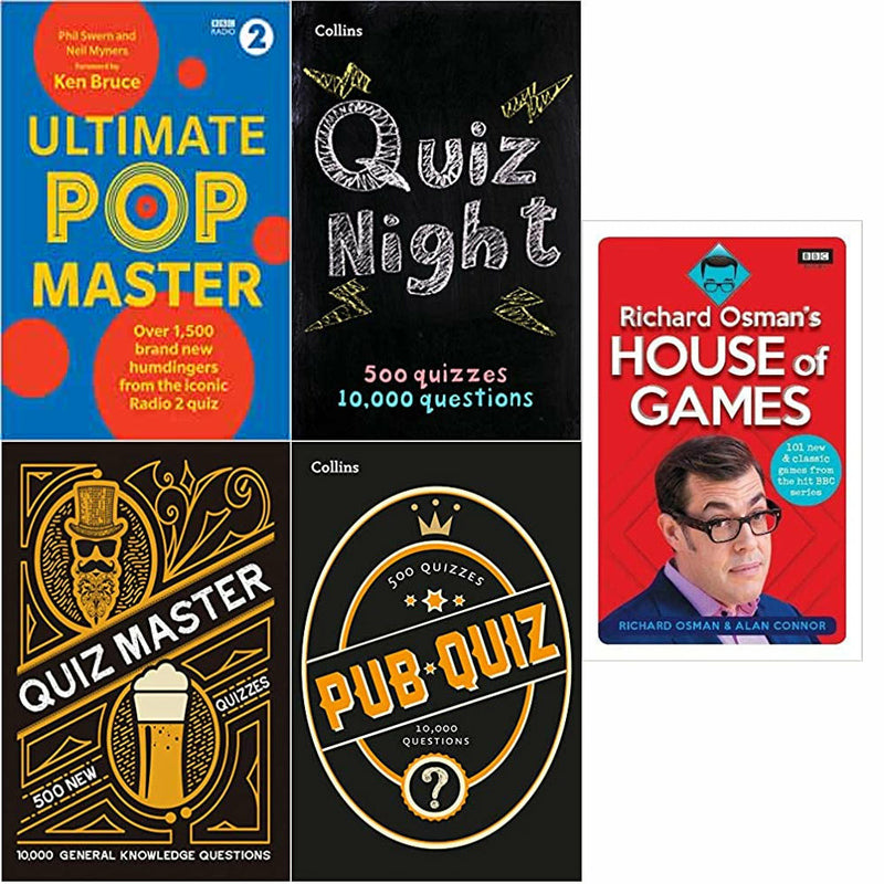 PopMaster, Collins Quiz Night, Quiz Master, Pub Quiz & House of Games 5 Books Set - The Book Bundle