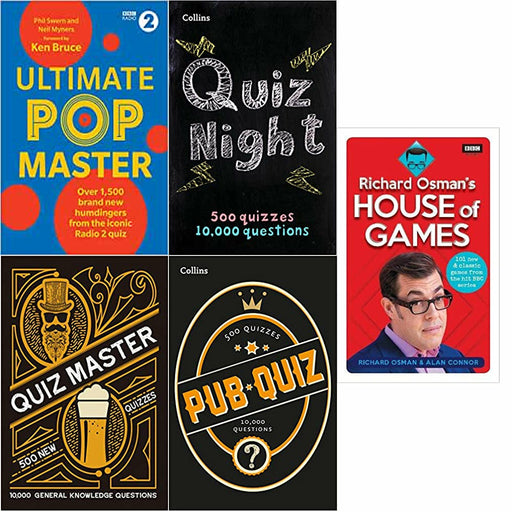 PopMaster, Collins Quiz Night, Quiz Master, Pub Quiz & House of Games 5 Books Set - The Book Bundle