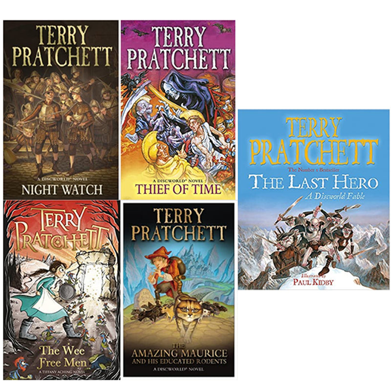 Terry pratchett Discworld novels Series  5 books collection set (Thief Of Time) - The Book Bundle