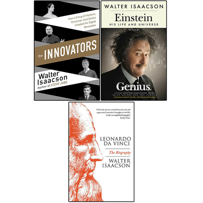 Walter Isaacson 3 Books Collection Set Innovators, Einstein, Leonardo - The Book Bundle
