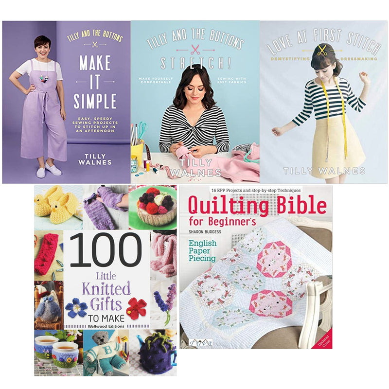 100 Little Knitted Gifts to Make, Quilting Bible, Love at First Stitch, Stretch!, Make It Simple 5 Books Set - The Book Bundle