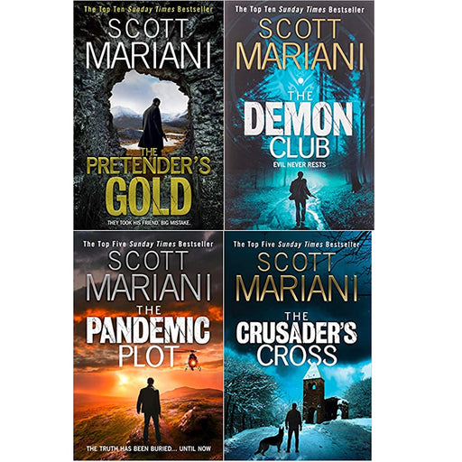 Ben Hope thriller Series By Scott Mariani 4 Books Set (The Pretender’s Gold, The Demon Club, The Pandemic Plot, The Crusader’s Cross) - The Book Bundle