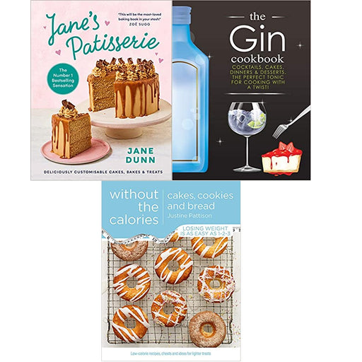 Jane’s Patisserie, The Gin Cookbook, Cakes, Cookies and Bread Without the Calories 3 Books Set - The Book Bundle