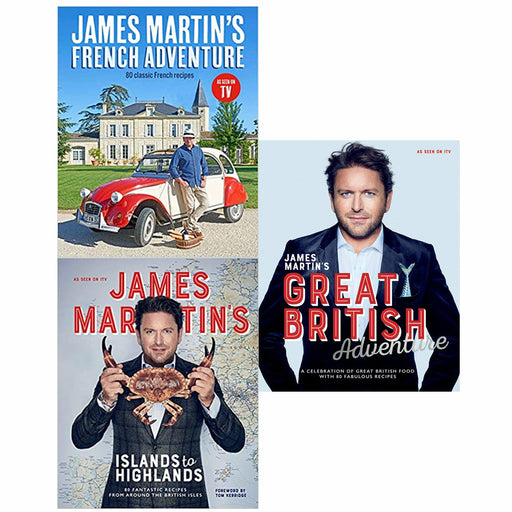 James Martin 3 Books Set  (Great British Adventure, ,French Adventure,  Islands to Highlands) - The Book Bundle