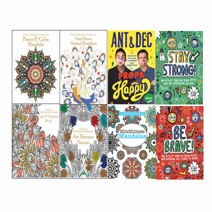 Calm & Creative , Nature , Peace, Anti , Propa Happy , Stay Strong!, Be Brave!  Really RELAXING  8 Books Set - The Book Bundle