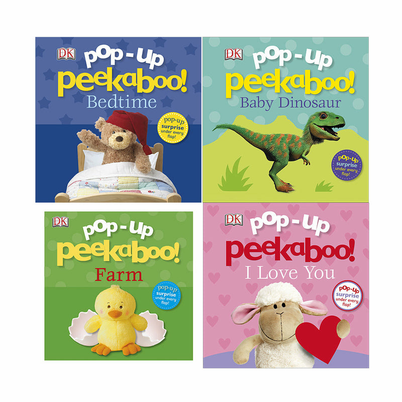 Pop-Up Peekaboo! 4 Books Collection Set By DK (Farm, Baby Dinosaur, Bedtime) - The Book Bundle