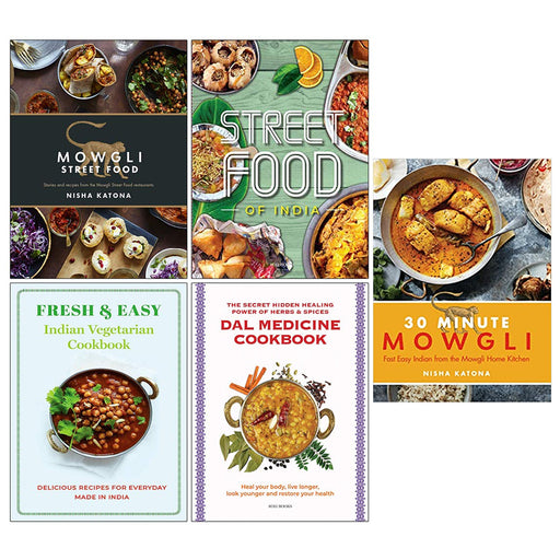 Mowgli Street Food, Fresh & Easy, Indian Vegetarian, Dal Medicine, 30 Minute Mowgli 5 Books Set - The Book Bundle