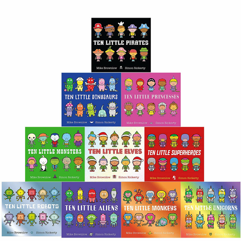 Ten Little Series Collection 10 Books Set By Mike Brownlow (Monkeys, Unicorns) - The Book Bundle