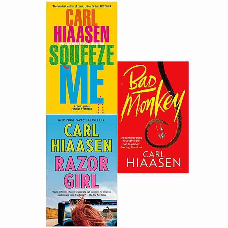 Carl Hiaasen 3 Books Set (Squeeze Me, Razor Girl & Bad Monkey) - The Book Bundle