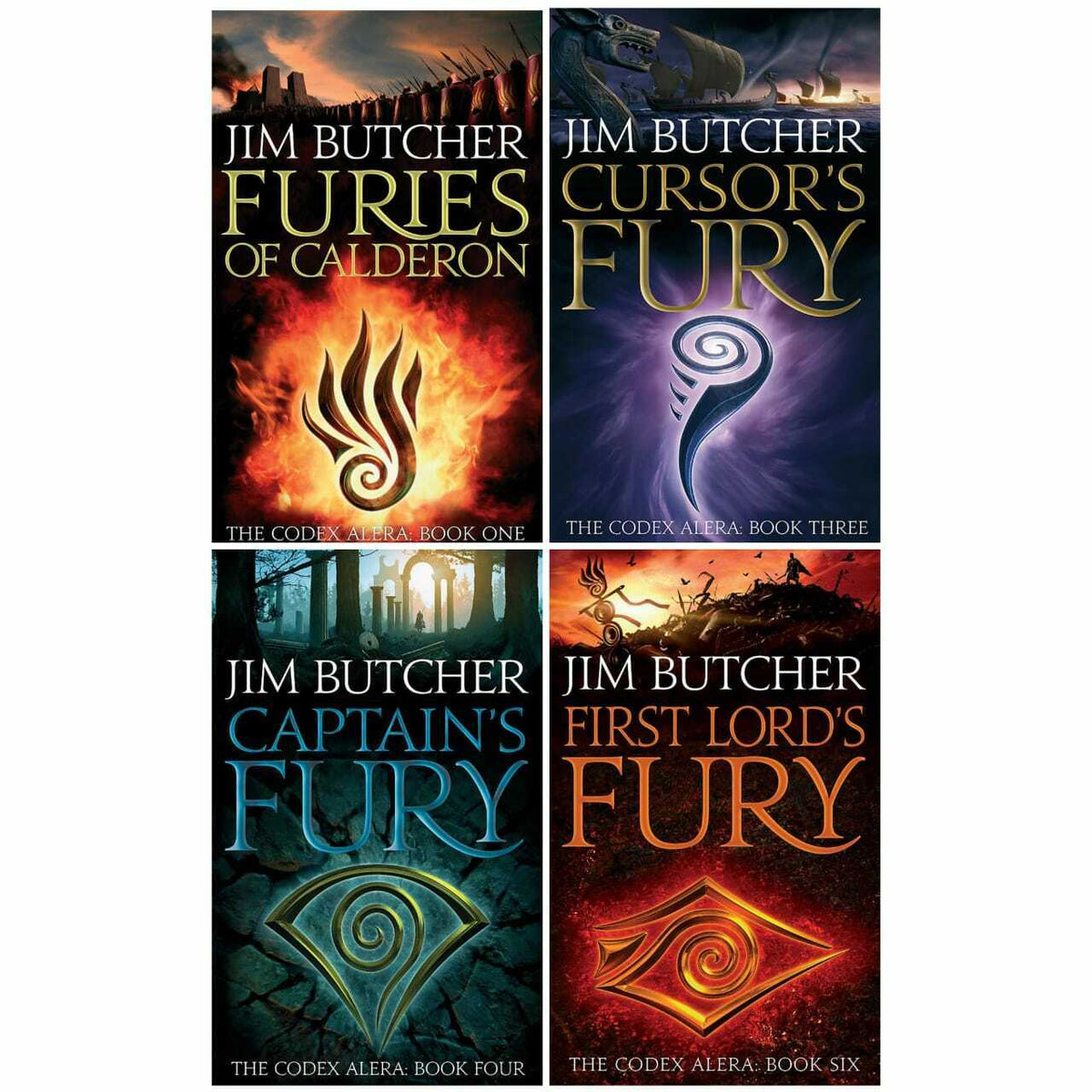 Jim Butcher Codex Alera Series 4 Books Collection Set (Captain's Fury ...