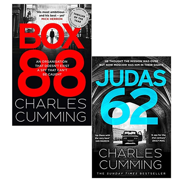 Box 88 2 book series Set By  Charles Cumming (BOX 88, JUDAS 62) NEW - The Book Bundle