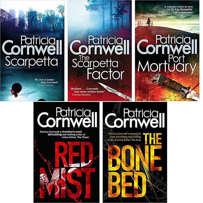 Scarpetta Series By Patricia Cornwell 5 Books Set (Scarpetta, Factor, Port Mortuary, Red Mist, The Bone Bed) - The Book Bundle