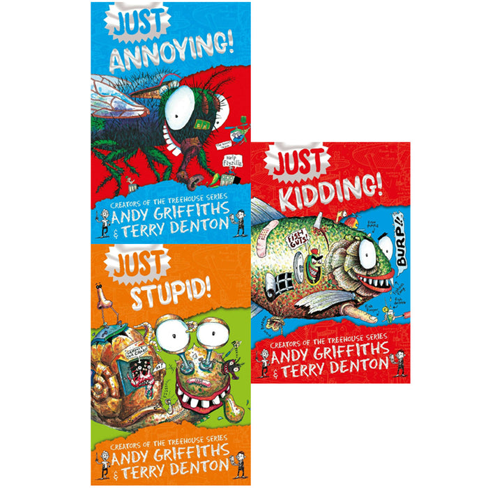 Just Series Books 1 - 3 Collection Set by Andy Griffiths (Just Kidding, Just Stupid & Just Annoying) - The Book Bundle
