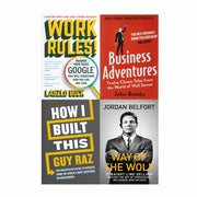 Work Rules!, Business Adventures, How I Built This, Way of the Wolf 4 Books Set - The Book Bundle