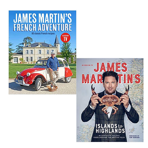 James Martin 2 Books Set (French Adventure: 80 Classic French Recipes & Islands to Highlands) - The Book Bundle