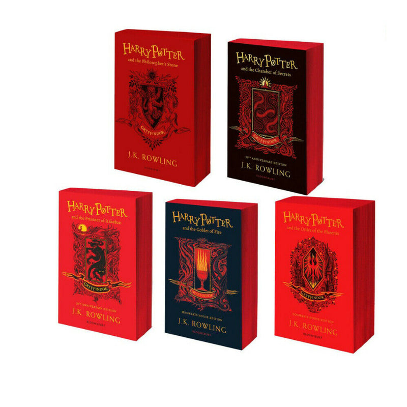Harry Potter Gryffindor Edition 5 Books Collection Set By J.K. Rowling PB NEW - The Book Bundle