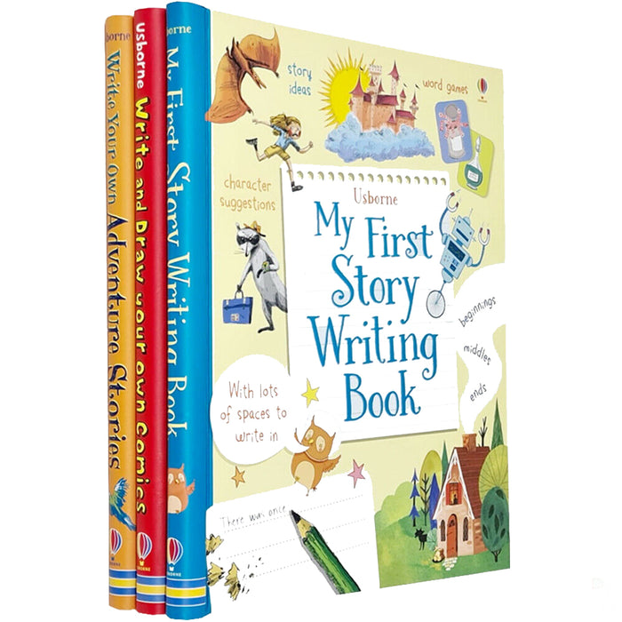 Usborne Write and Draw Your Own Comics, Adventure Stories Collection 3 Books Set - The Book Bundle