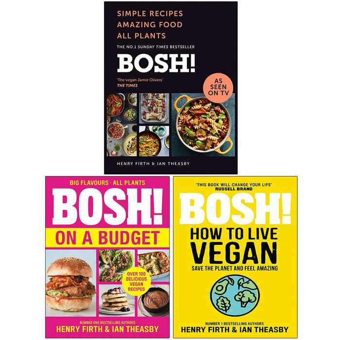 BOSH Simple recipes [Hardcover], BOSH on a Budget, BOSH How to Live Vegan By Henry Firth & Ian Theasby 3 Books Collection Set - The Book Bundle