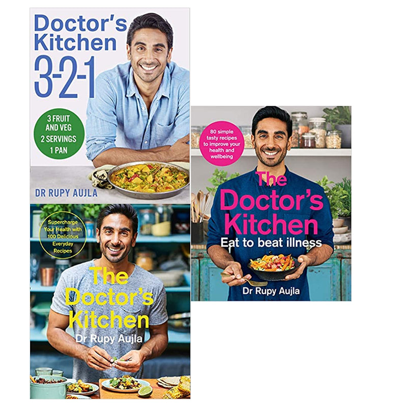 The Doctor’s Kitchen  Series By Dr Rupy Aujla 3 Books Collection Set (Doctor’s Kitchen 3-2-1, Supercharge your , Eat to Beat Illness) - The Book Bundle