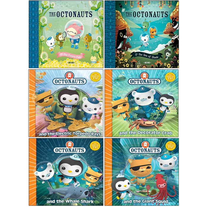 Octonauts 6 Book Collection Set (The Frown Fish, The Great Ghost Reef , The Electric Tarpedo Ray , The Decorator Crab, The Whale Shark, The Gaint Squid) - The Book Bundle
