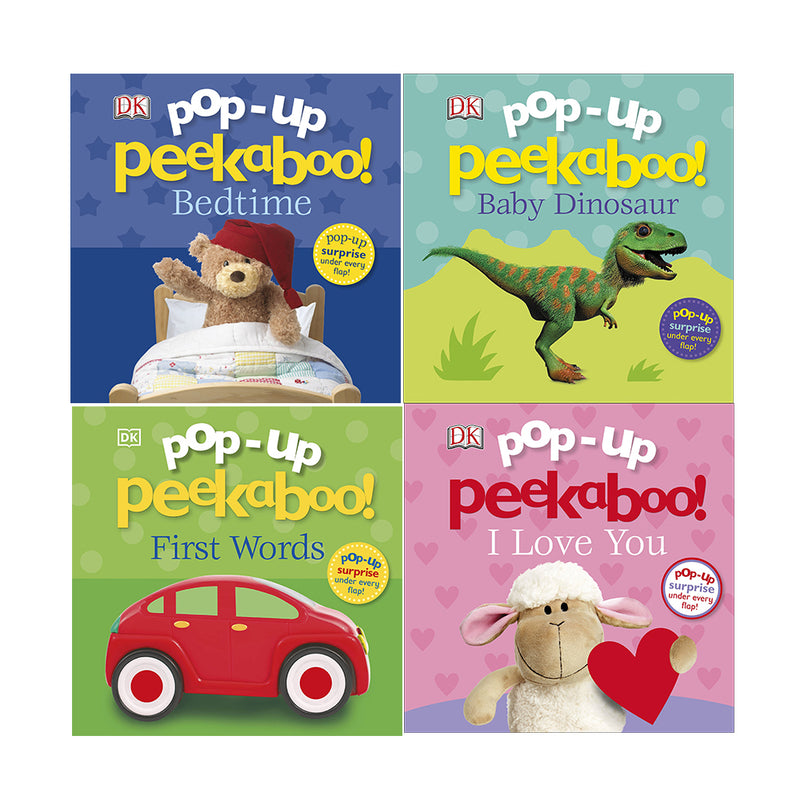 Pop-Up Peekaboo! 4 Books Collection Set By DK (First Words, Baby Dinosaur, Bedtime) - The Book Bundle