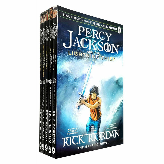 Percy Jackson Graphic Novels 1-5 Books Collection Set - The Book Bundle
