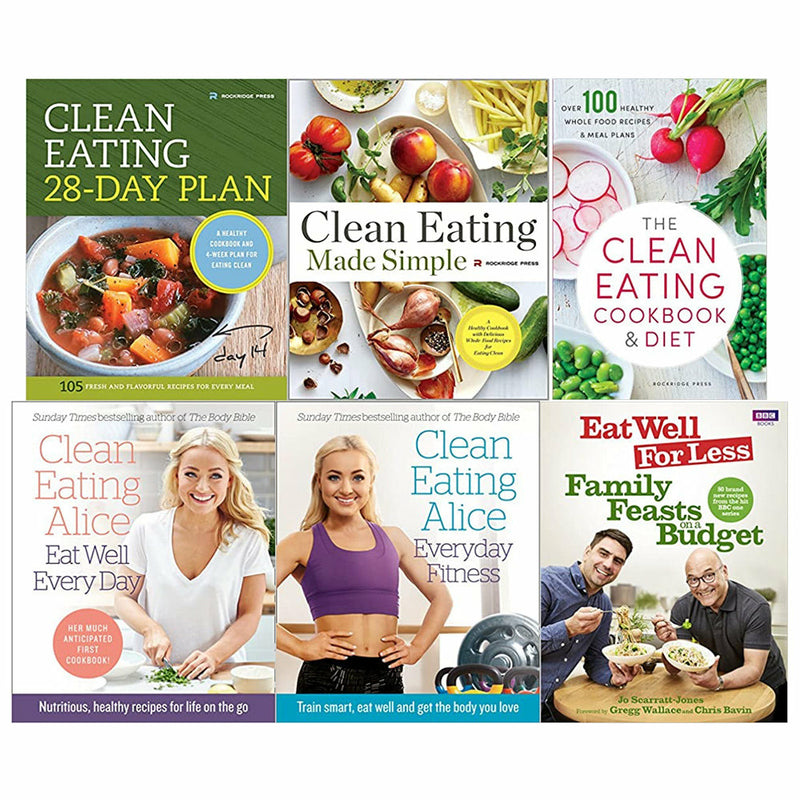 Clean Eating 28-Day Plan, Made Simple, Eating Cookbook & Diet, Eat Well Every Day, Everyday Fitness, Family Feasts 6 Book Set - The Book Bundle