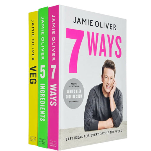 Jaime Oliver 3 Books Collection Set (7 Ways, 5 Ingredients, Veg: Easy) NEW - The Book Bundle