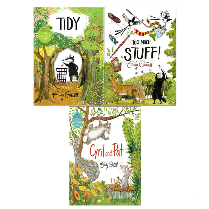 Emily Gravett 3 Books Collection Set (Tidy,Too Much Stuff,Cyril and Pat) - The Book Bundle