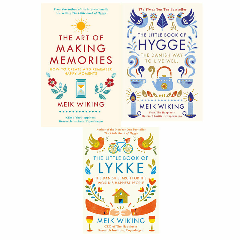 Meik Wiking 3 Books Set (The Art of Making Memories, The Little Book of Hygge, The Little Book of Lykke) - The Book Bundle