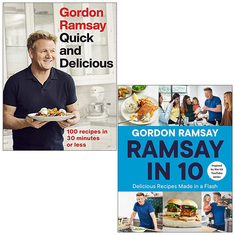 Gordon Ramsay 2 Books Collection Set (Gordon Ramsay Quick & Delicious, Ramsay in 10 Delicious Recipes Made in a Flash) - The Book Bundle