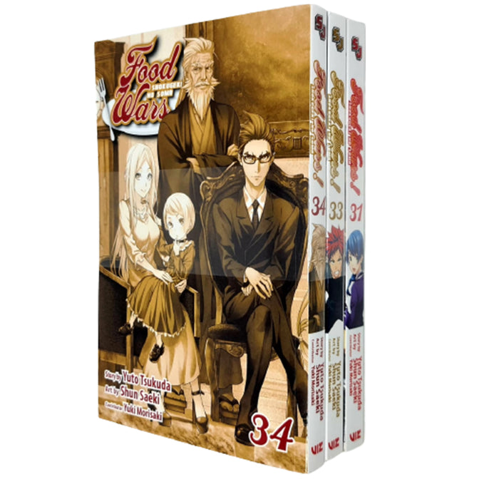 Food Wars!:Shokugeki no Soma By Yuto Tusukuda 3 Books Collection Set Vol 31,33,34 - The Book Bundle