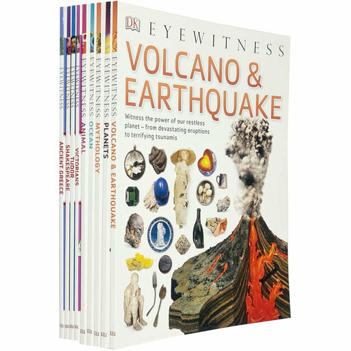 DK Eyewitness Collection 9 Books Set (Volcano & Earthquake, Animal, Planets, Mythology) - The Book Bundle