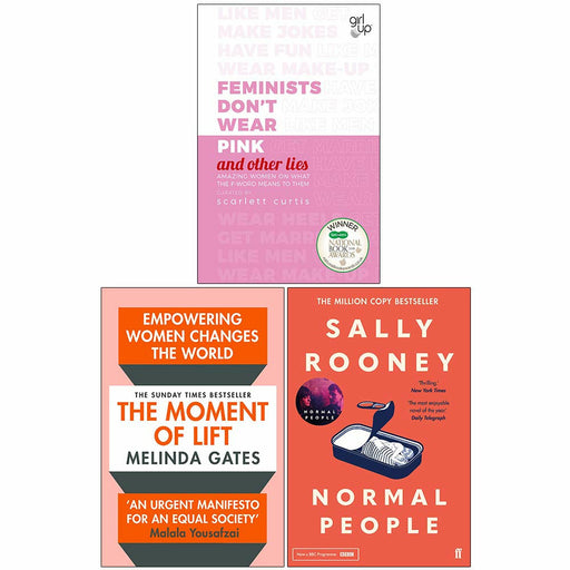 Feminists Don't Wear Pink and Other Llies, The Moment of Lift, Normal People 3 Books Collection Set By  Scarlett Curtis - The Book Bundle