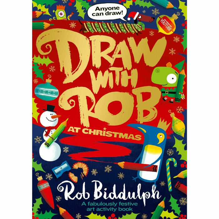 Draw With Rob Biddulph 3 books collection Set Build a Story, Rob at Christma - The Book Bundle