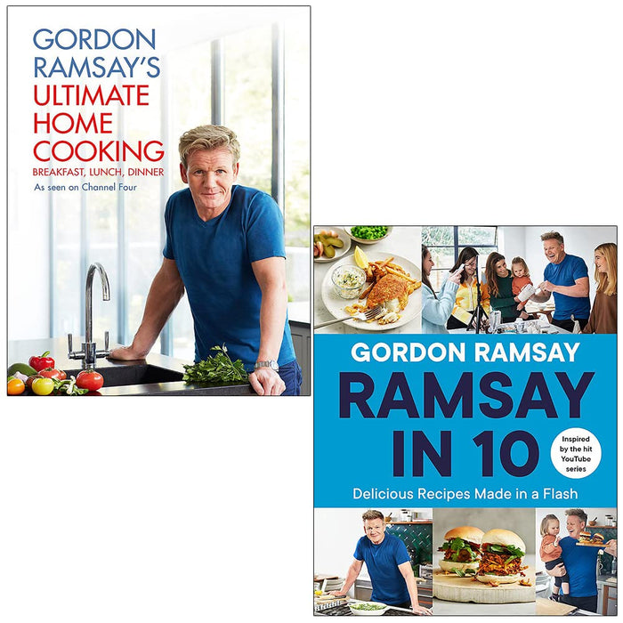Gordon Ramsay Collection 2 Books Set (Ultimate Home Cooking, Ramsay In 10 Delicious Recipes Made In A Flash) - The Book Bundle