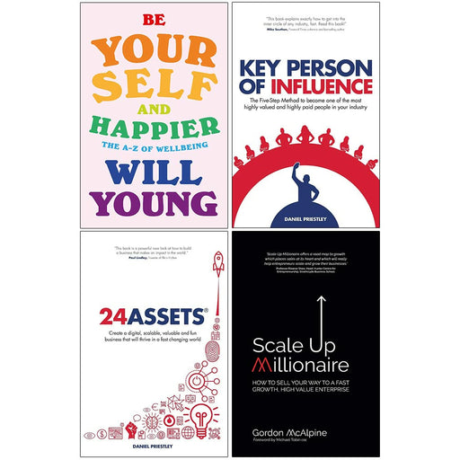 Be Yourself and Happier [Hardcover], Key Person of Influence, 24 Assets, Scale Up Millionaire 4 Books Collection Set - The Book Bundle