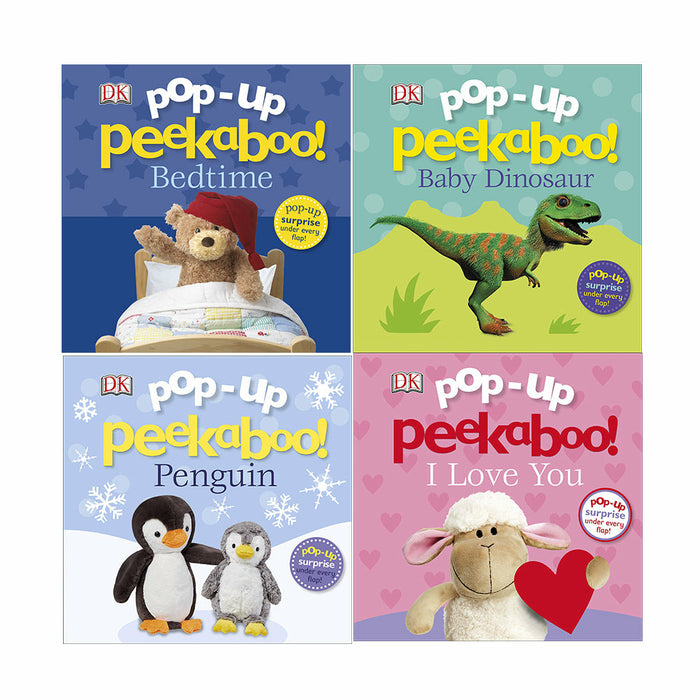 Pop-Up Peekaboo! 4 Books Collection Set By DK (Penguin, Baby Dinosaur, Bedtime) - The Book Bundle