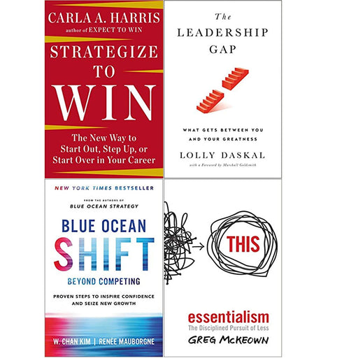 Strategize to Win,Leadership Gap,Blue Ocean Shift,Essentialism 4 Books Collection Set - The Book Bundle